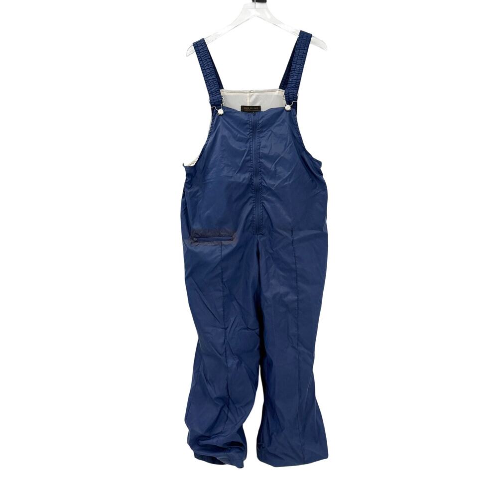 vintage JCPenney blue Bib Overalls Windbreaker Pants women's XL wind suit